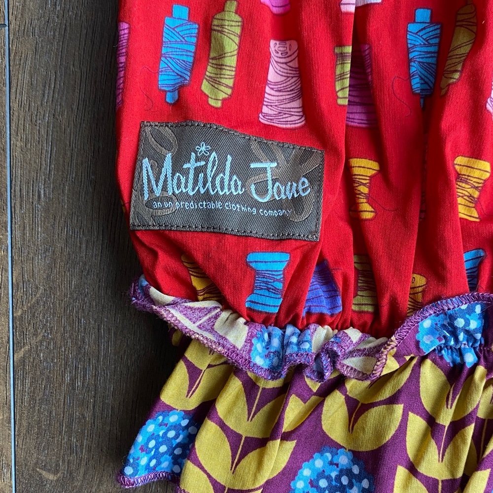 Matilda Jane Paint By Numbers Shasta Bubble Top Jester Red Girls Size 8 - Picture 6 of 6